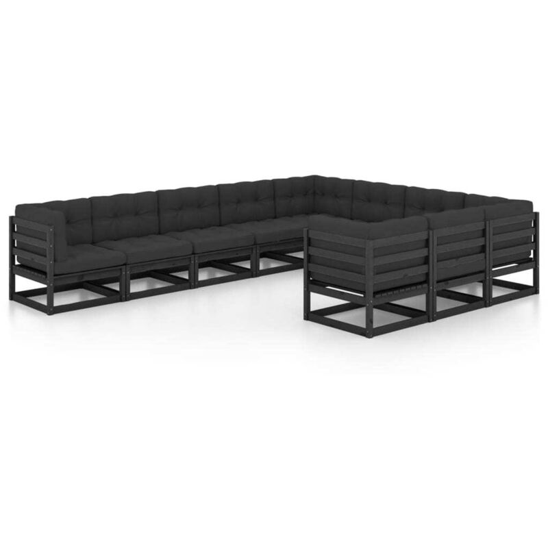 Vidaxl - Juego de muebles de jardín 10 pzas y cojines negro madera pino - Negro
Vidaxl - Juego de muebles de jardín 10 pzas y cojines negro madera pino - Negro