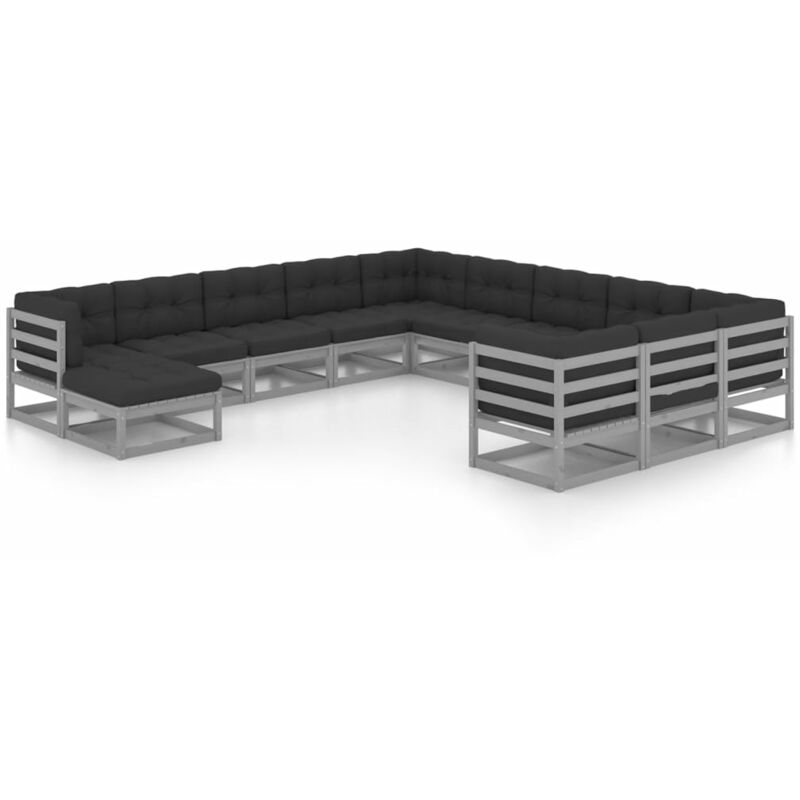 Juego de muebles de jardín 12 pzas y cojines gris madera pino - Gris - Vidaxl
Juego de muebles de jardín 12 pzas y cojines gris madera pino - Gris - Vidaxl