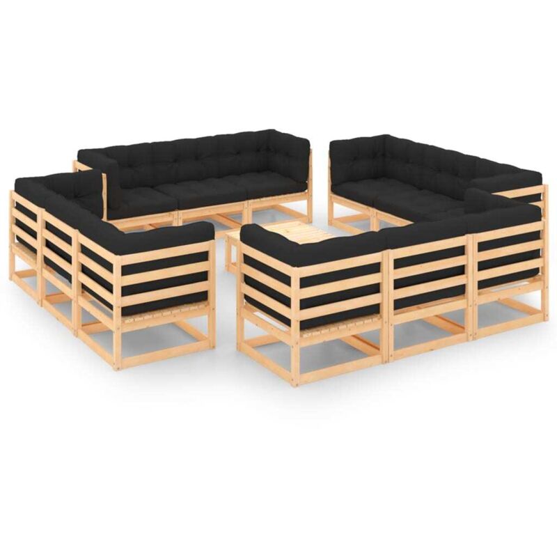 Juego de muebles de jardín 13 pzas y cojines madera pino maciza - Marrón - Vidaxl
Juego de muebles de jardín 13 pzas y cojines madera pino maciza - Marrón - Vidaxl