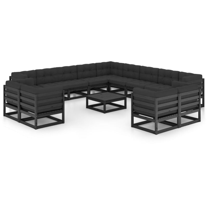 Juego de muebles de jardín 14 pzas y cojines negro madera pino - Negro - Vidaxl
Juego de muebles de jardín 14 pzas y cojines negro madera pino - Negro - Vidaxl