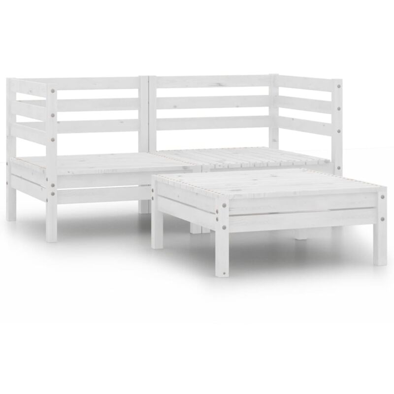 Vidaxl - Juego de muebles de jardín 3 pzas madera maciza de pino blanco - Blanco
Vidaxl - Juego de muebles de jardín 3 pzas madera maciza de pino blanco - Blanco
