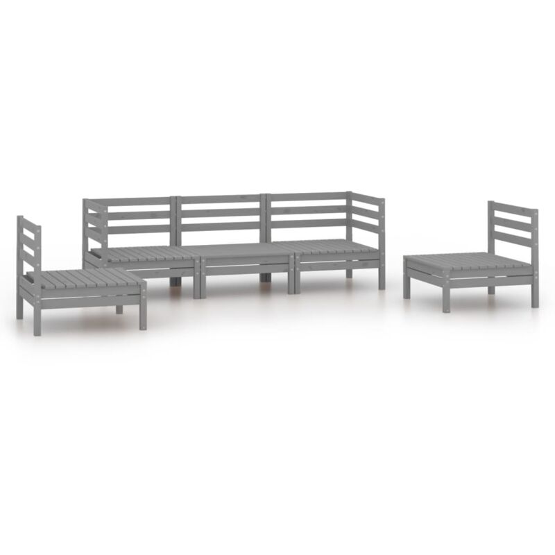 Vidaxl - Juego de muebles de jardín 5 piezas madera maciza de pino gris - Gris
Vidaxl - Juego de muebles de jardín 5 piezas madera maciza de pino gris - Gris
