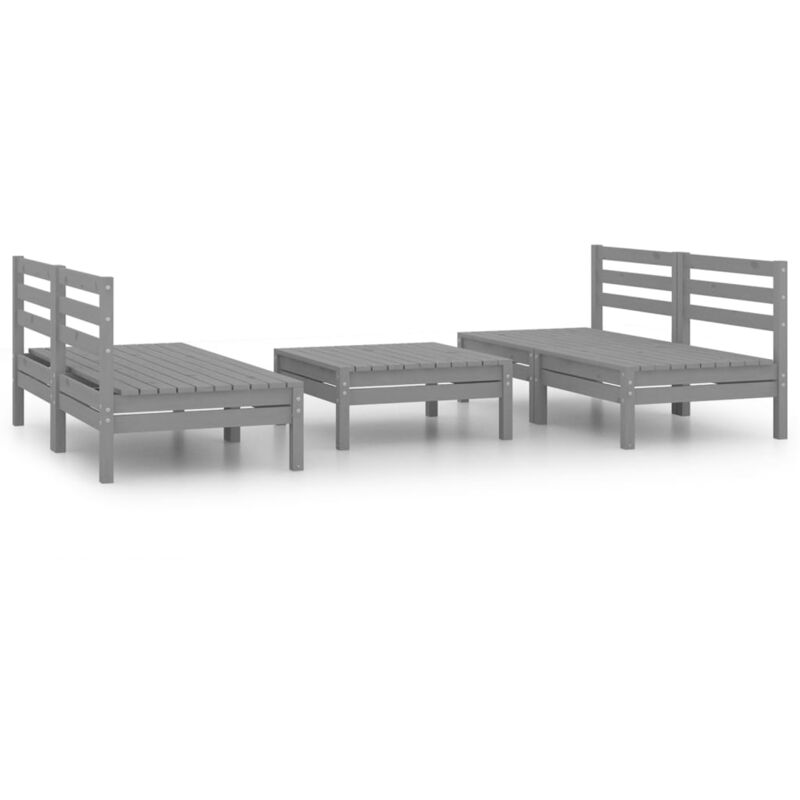 Vidaxl - Juego de muebles de jardín 5 piezas madera maciza de pino gris - Gris
Vidaxl - Juego de muebles de jardín 5 piezas madera maciza de pino gris - Gris