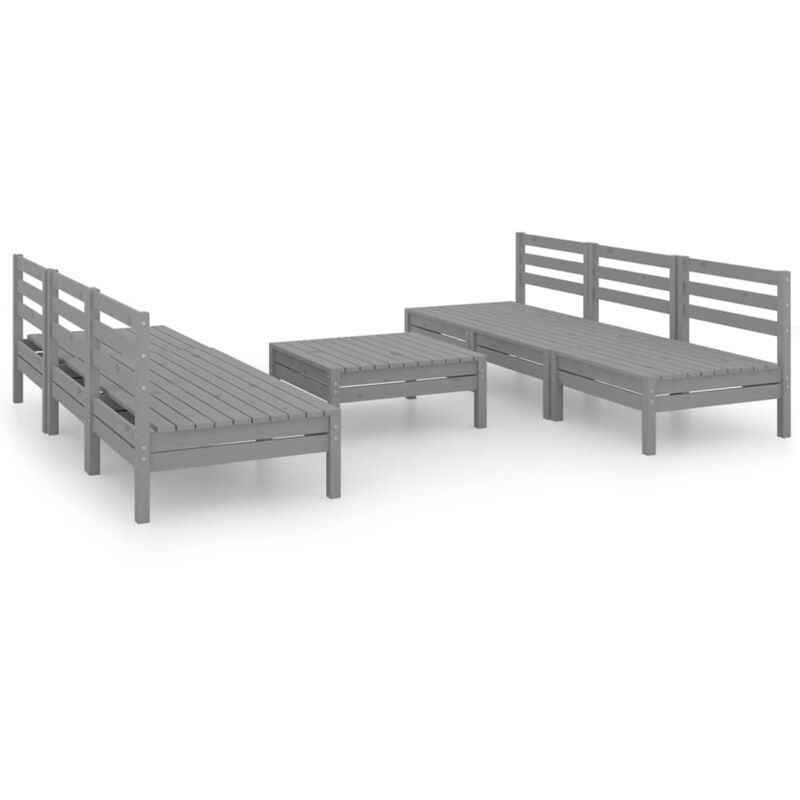 Vidaxl - Juego de muebles de jardín 7 piezas madera maciza de pino gris - Gris
Vidaxl - Juego de muebles de jardín 7 piezas madera maciza de pino gris - Gris