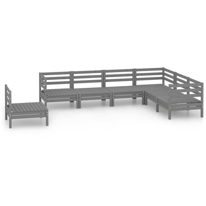 Juego de muebles de jardín 7 piezas madera maciza de pino gris - Gris - Vidaxl
Juego de muebles de jardín 7 piezas madera maciza de pino gris - Gris - Vidaxl