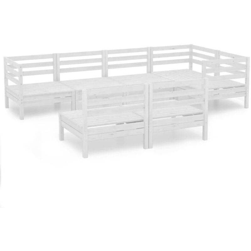 vidaXL Juego de muebles de jardín 7 piezas madera maciza pino blanco - Blanco
vidaXL Juego de muebles de jardín 7 piezas madera maciza pino blanco - Blanco