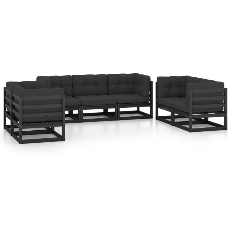 Vidaxl - Juego de muebles de jardín 7 pzas y cojines madera pino maciza - Negro
Vidaxl - Juego de muebles de jardín 7 pzas y cojines madera pino maciza - Negro
