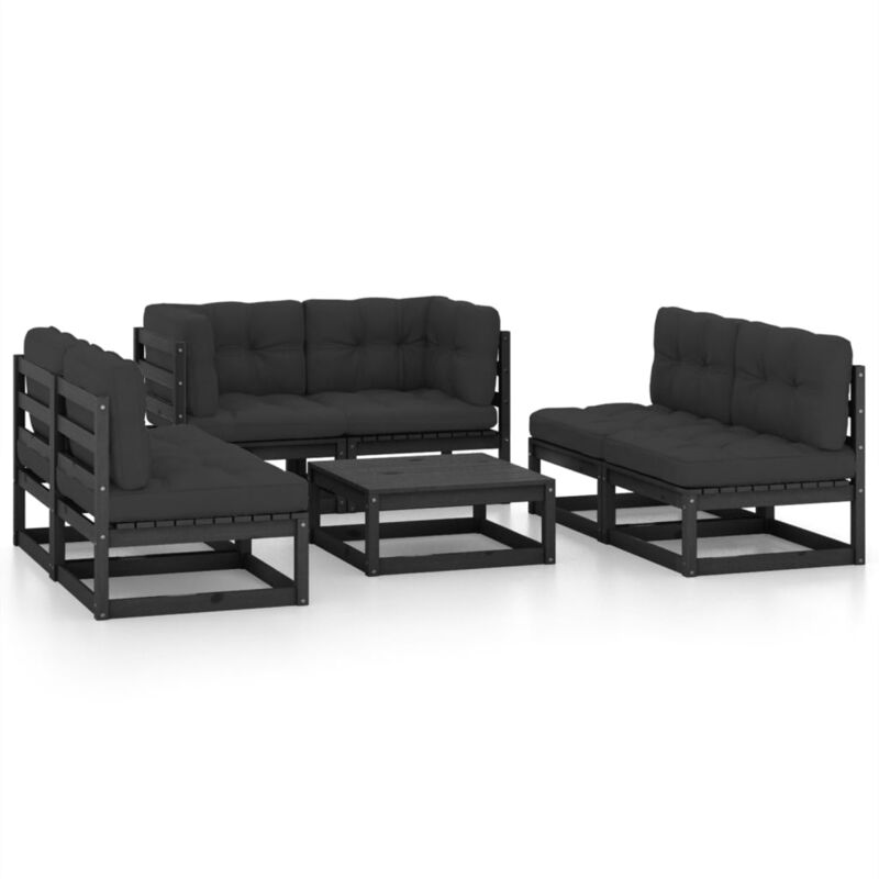 Juego de muebles de jardín 7 pzas y cojines madera pino maciza - Negro - Vidaxl
Juego de muebles de jardín 7 pzas y cojines madera pino maciza - Negro - Vidaxl