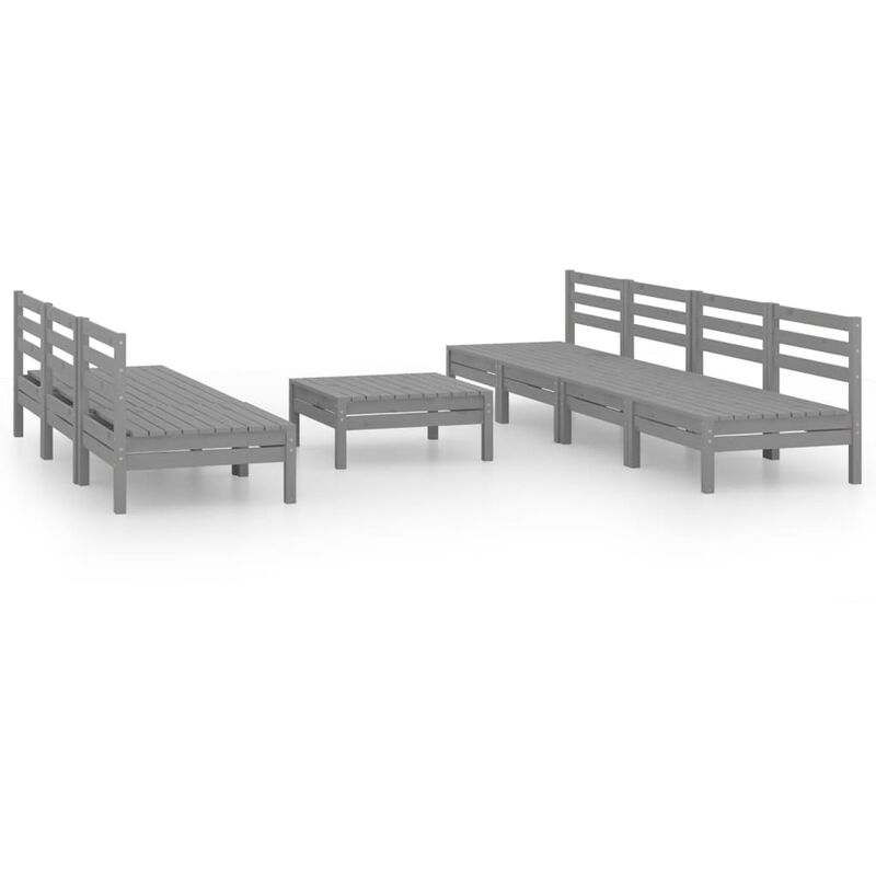 Vidaxl - Juego de muebles de jardín 8 piezas madera maciza de pino gris - Gris
Vidaxl - Juego de muebles de jardín 8 piezas madera maciza de pino gris - Gris