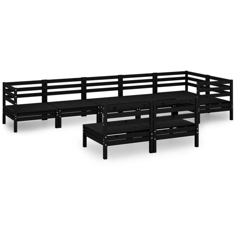 Vidaxl - Juego de muebles de jardín 8 pzas madera maciza de pino negro - Negro
Vidaxl - Juego de muebles de jardín 8 pzas madera maciza de pino negro - Negro