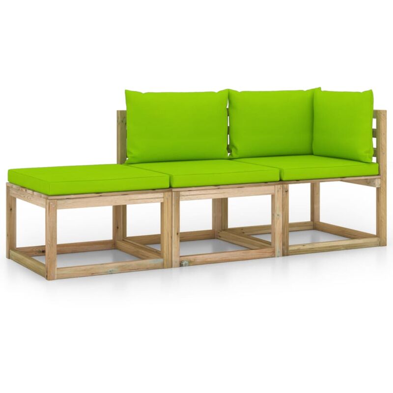 vidaXL Juego de muebles jardín de 3 piezas con cojines verde brillante - Marrón
vidaXL Juego de muebles jardín de 3 piezas con cojines verde brillante - Marrón