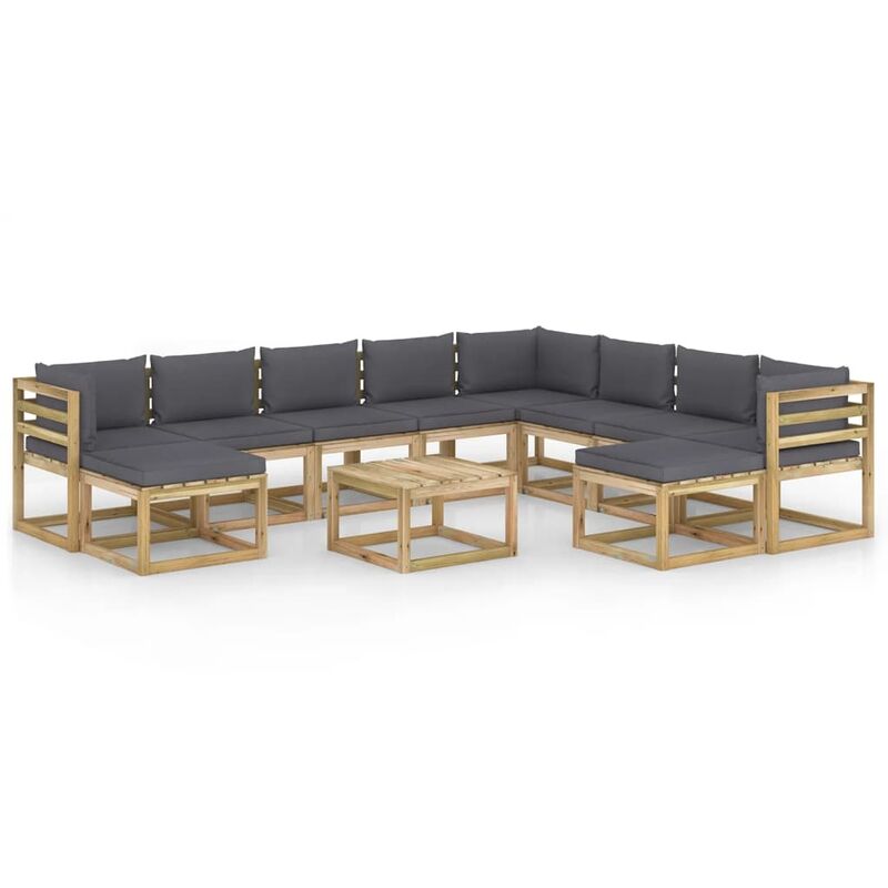 Juego de muebles jardín 11 pzas cojines madera pino impregnado - Marrón - Vidaxl
Juego de muebles jardín 11 pzas cojines madera pino impregnado - Marrón - Vidaxl