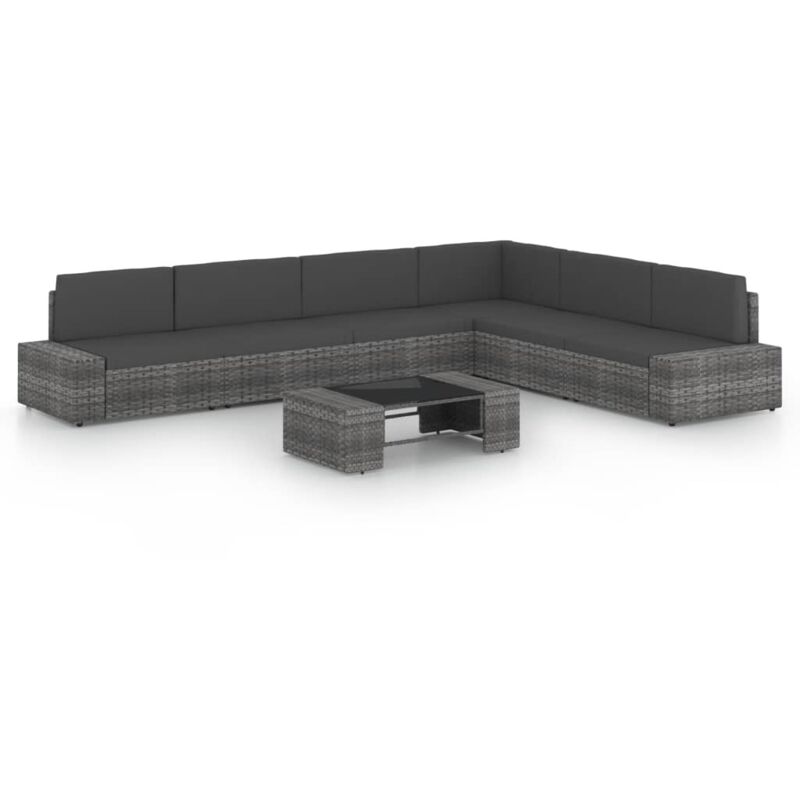 Juego muebles de jardín 7 pzas y cojines ratán sintético gris - Gris - Vidaxl
Juego muebles de jardín 7 pzas y cojines ratán sintético gris - Gris - Vidaxl