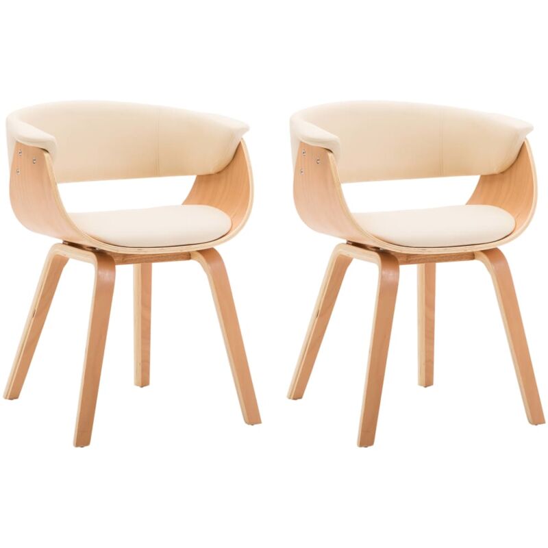 vidaXL Madera Curvada Silla de Comedor de Cuero Sintético 2 Unidades Natural - Crema
vidaXL Madera Curvada Silla de Comedor de Cuero Sintético 2 Unidades Natural - Crema