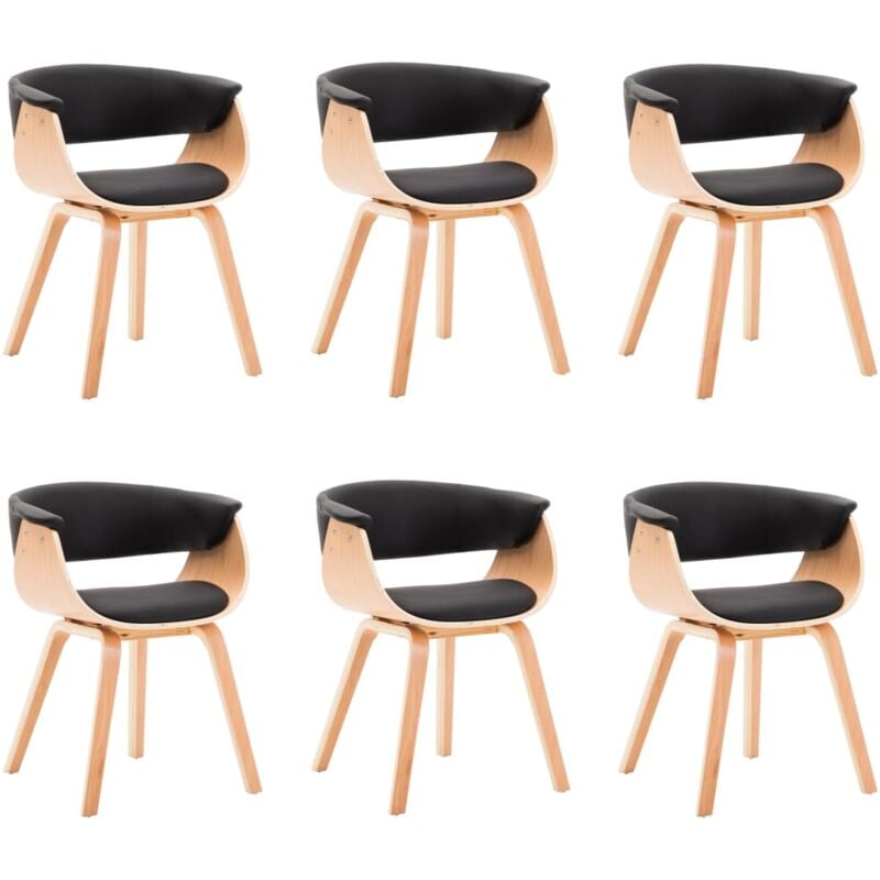 Madera Curvada Silla de Comedor de Cuero Sintético 6 Unidades Negro - Negro - Vidaxl
Madera Curvada Silla de Comedor de Cuero Sintético 6 Unidades Negro - Negro - Vidaxl