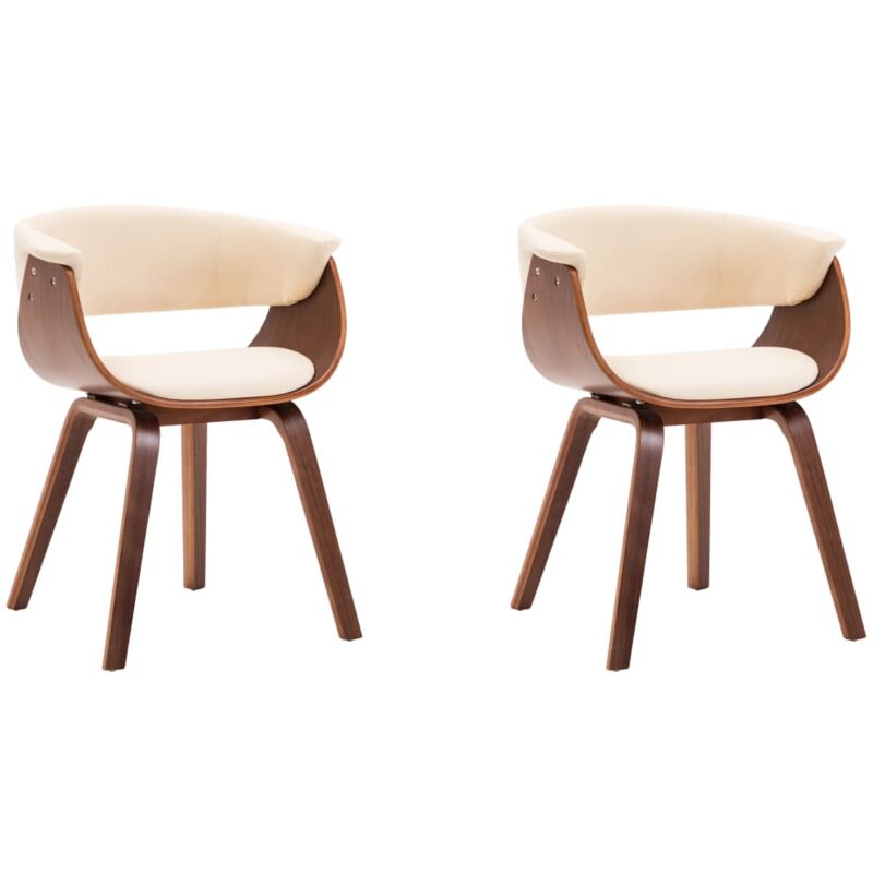vidaXL Madera Curvada Silla de Comedor de Cuero Sintético 2 Unidades Marrón - Crema
vidaXL Madera Curvada Silla de Comedor de Cuero Sintético 2 Unidades Marrón - Crema