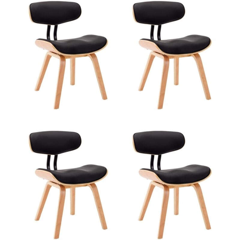 vidaXL Madera Curvada Sillas de Comedor 4 Unidades Cuero Sintético Negro - Negro
vidaXL Madera Curvada Sillas de Comedor 4 Unidades Cuero Sintético Negro - Negro