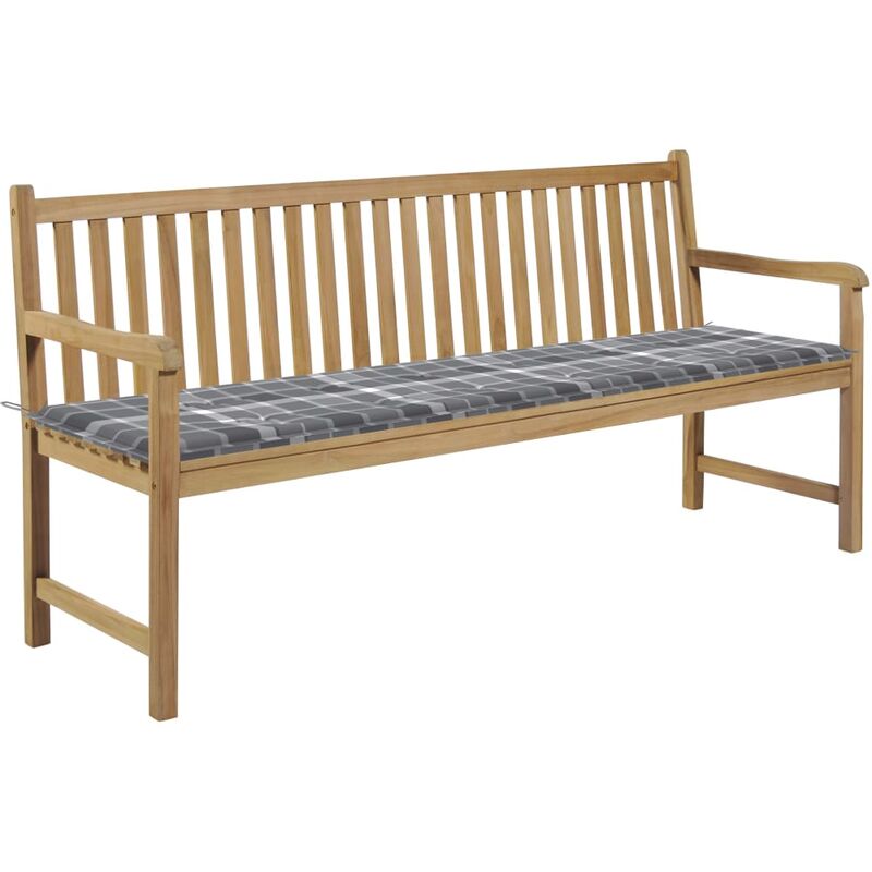 vidaXL Madera Maciza de Teca Banco de Jardín con Cojín 175 cm a Cuadros Gris - Marrón
vidaXL Madera Maciza de Teca Banco de Jardín con Cojín 175 cm a Cuadros Gris - Marrón