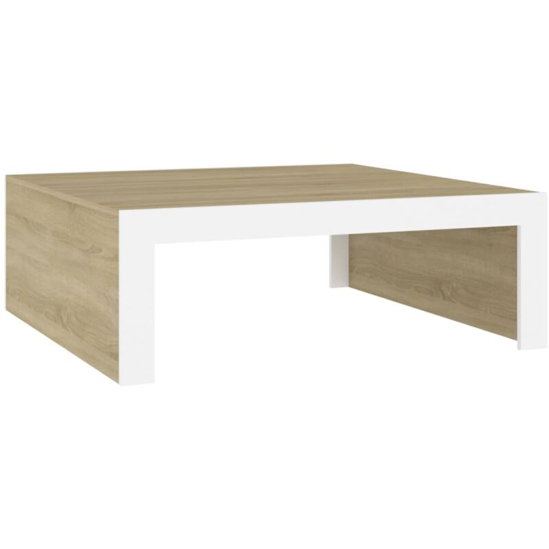 vidaXL Mesa de centro de aglomerado 100x100x35 cm blanco y roble Sonoma - Blanco
vidaXL Mesa de centro de aglomerado 100x100x35 cm blanco y roble Sonoma - Blanco