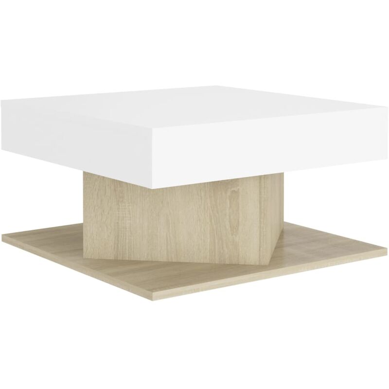 vidaXL Mesa de centro de aglomerado 57x57x30 cm blanco y roble Sonoma - Blanco
vidaXL Mesa de centro de aglomerado 57x57x30 cm blanco y roble Sonoma - Blanco