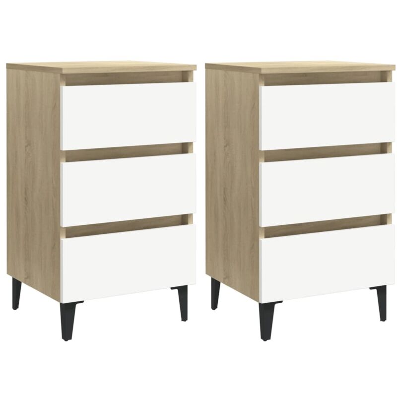 Vidaxl - Mesita de noche patas metal 40x35x69 cm 2 uds blanco roble Sonoma - Blanco
Vidaxl - Mesita de noche patas metal 40x35x69 cm 2 uds blanco roble Sonoma - Blanco