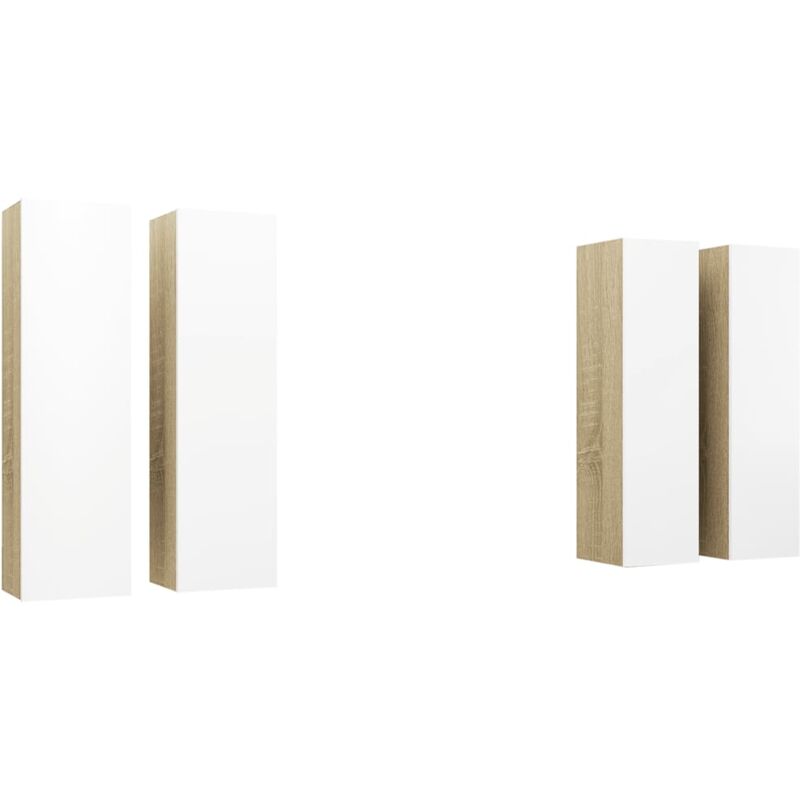 Mueble de TV 4 uds aglomerado blanco roble Sonoma 30,5x30x110cm - Blanco - Vidaxl
Mueble de TV 4 uds aglomerado blanco roble Sonoma 30,5x30x110cm - Blanco - Vidaxl