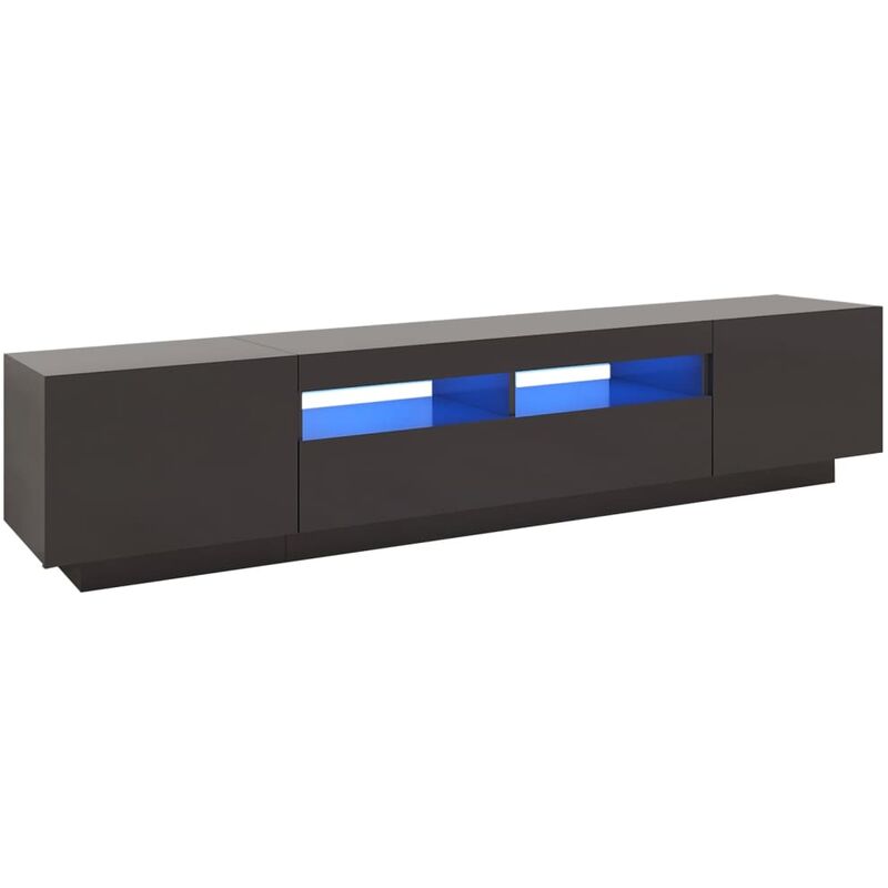 Mueble para TV con luces LED gris 200x35x40 cm - Gris - Vidaxl