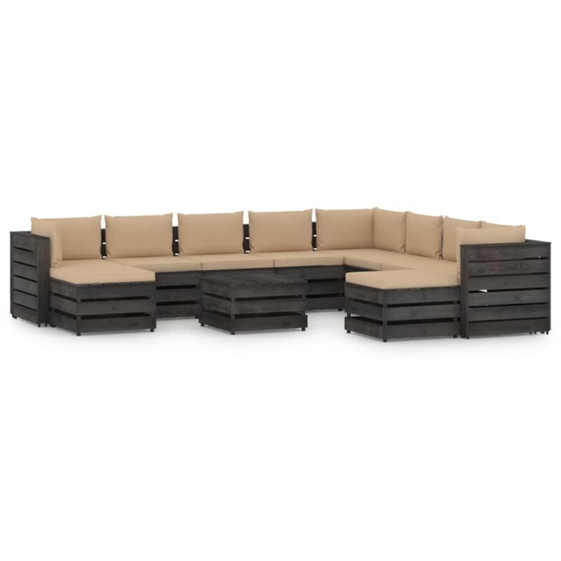 vidaXL Muebles de jardín 11 piezas con cojines madera impregnada gris - Amarillo
vidaXL Muebles de jardín 11 piezas con cojines madera impregnada gris - Amarillo