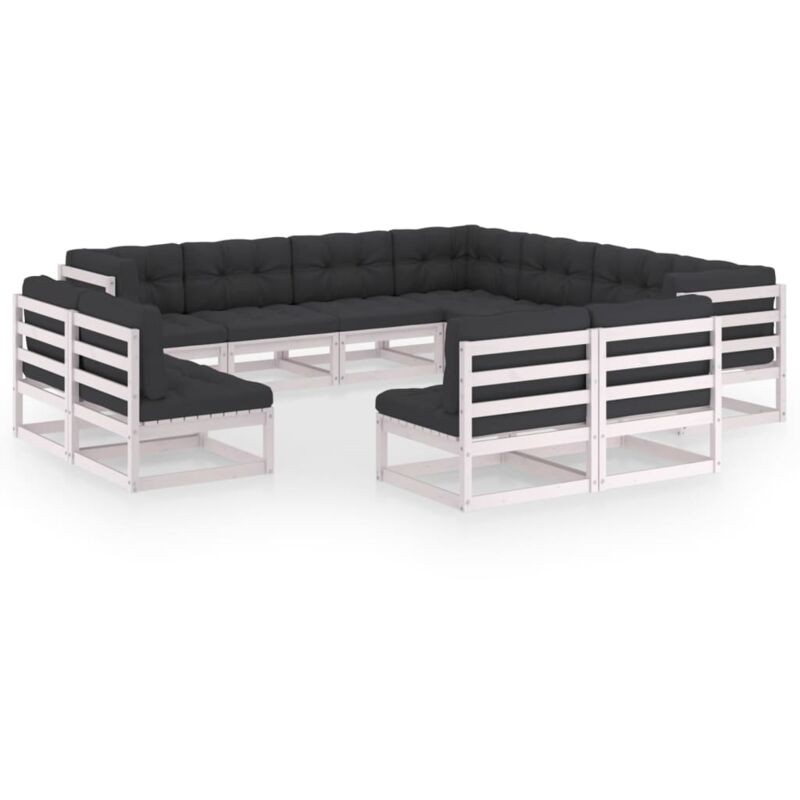 vidaXL Muebles de jardín 11 pzas y cojines blanco madera maciza pino - Blanco
vidaXL Muebles de jardín 11 pzas y cojines blanco madera maciza pino - Blanco