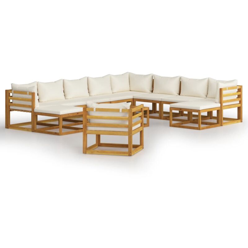 Muebles de jardín 12 pzas cojines crema madera maciza acacia - Crema - Vidaxl
Muebles de jardín 12 pzas cojines crema madera maciza acacia - Crema - Vidaxl