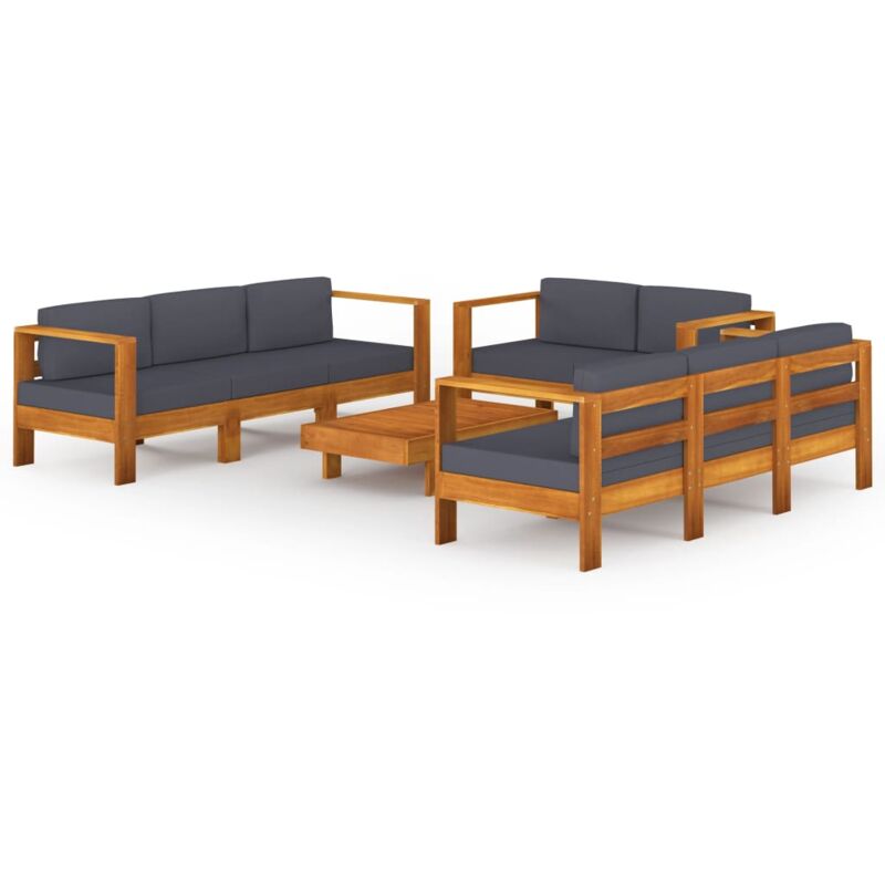Muebles de jardín 8 pzas con cojines gris oscuro madera acacia - Marrón - Vidaxl
Muebles de jardín 8 pzas con cojines gris oscuro madera acacia - Marrón - Vidaxl