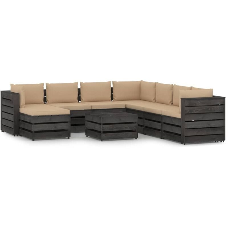 Muebles de jardín 9 piezas con cojines madera impregnada gris - Amarillo - Vidaxl
Muebles de jardín 9 piezas con cojines madera impregnada gris - Amarillo - Vidaxl