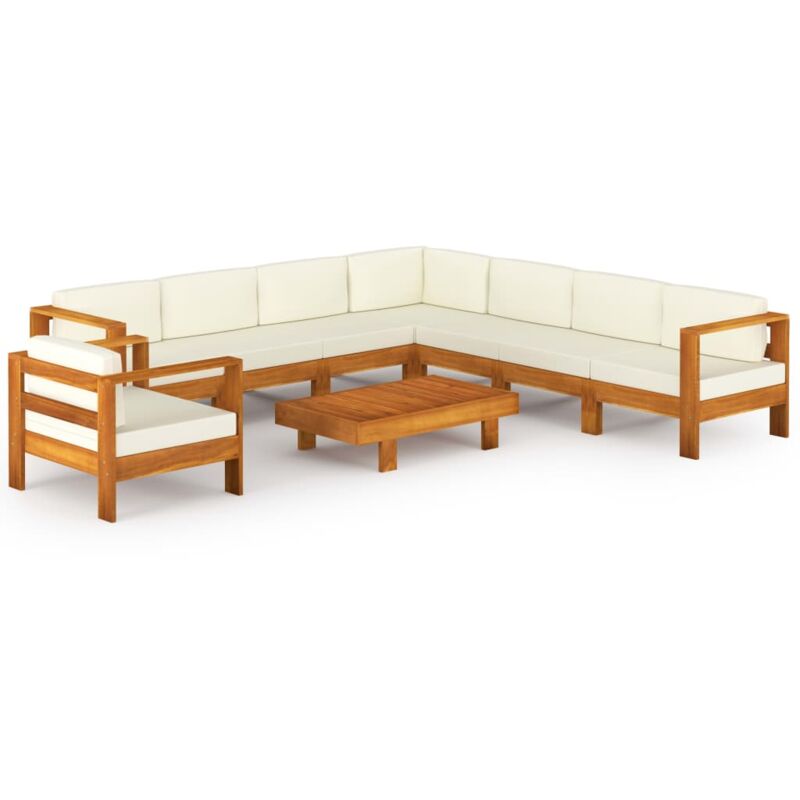 Muebles de jardín 9 pzas cojines blanco crema madera de acacia - Marrón - Vidaxl
Muebles de jardín 9 pzas cojines blanco crema madera de acacia - Marrón - Vidaxl