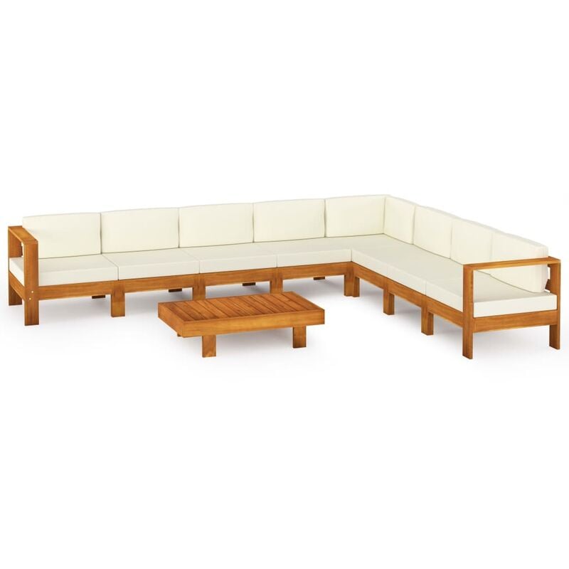 Muebles de jardín 9 pzas cojines blanco crema madera de acacia - Marrón - Vidaxl
Muebles de jardín 9 pzas cojines blanco crema madera de acacia - Marrón - Vidaxl