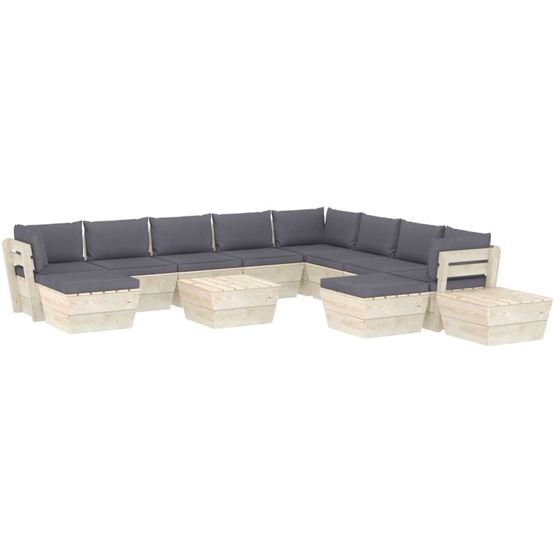 Muebles de jardín de palets 12 pzas y cojines madera de abeto - Antracita - Vidaxl
Muebles de jardín de palets 12 pzas y cojines madera de abeto - Antracita - Vidaxl