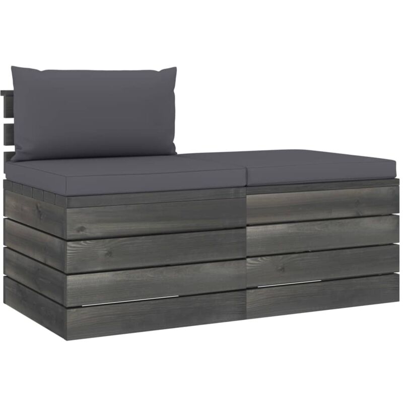 vidaXL Muebles de jardín de palets 2 piezas cojines madera maciza pino - Antracita
vidaXL Muebles de jardín de palets 2 piezas cojines madera maciza pino - Antracita