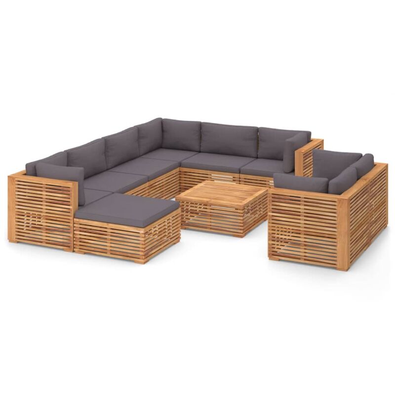 Muebles de jardín 10 pzas cojín gris oscuro madera maciza teca - Marrón - Vidaxl
Muebles de jardín 10 pzas cojín gris oscuro madera maciza teca - Marrón - Vidaxl