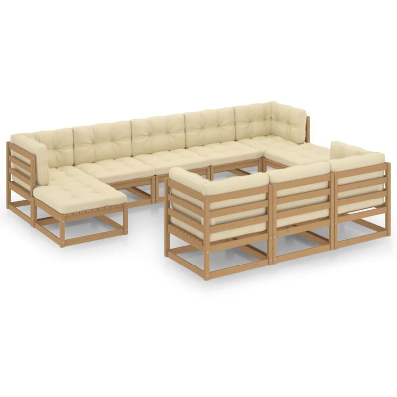 Muebles de jardín 10 pzas y cojines marrón miel madera de pino - Marrón - Vidaxl
Muebles de jardín 10 pzas y cojines marrón miel madera de pino - Marrón - Vidaxl