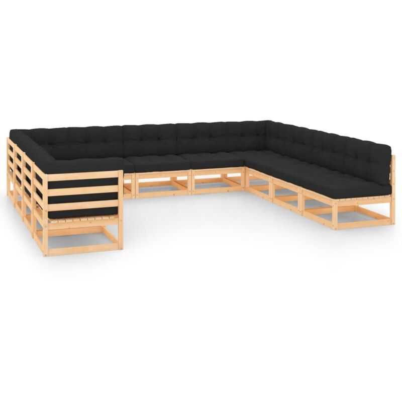 vidaXL Muebles de jardín 11 piezas cojines gris antracita madera pino - Marrón
vidaXL Muebles de jardín 11 piezas cojines gris antracita madera pino - Marrón