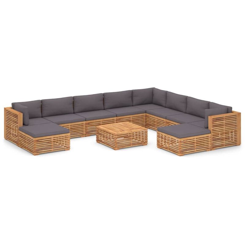 Muebles de jardín 11 pzas cojín gris oscuro madera maciza teca - Marrón - Vidaxl
Muebles de jardín 11 pzas cojín gris oscuro madera maciza teca - Marrón - Vidaxl