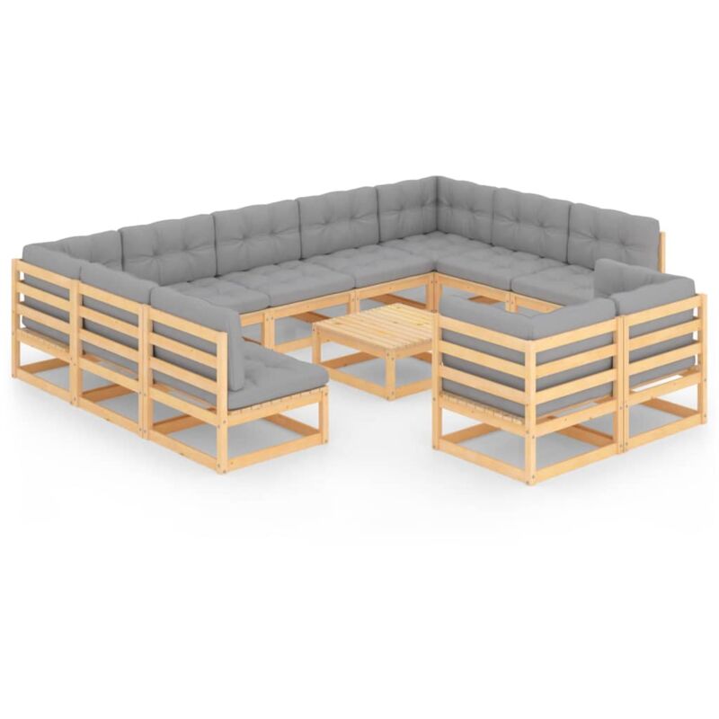 Muebles de jardín 12 piezas con cojines madera de pino maciza - Marrón - Vidaxl
Muebles de jardín 12 piezas con cojines madera de pino maciza - Marrón - Vidaxl