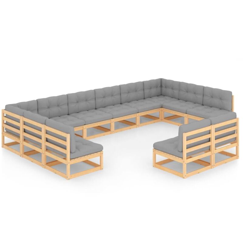 Muebles de jardín 12 pzas con cojines de madera de pino maciza - Marrón - Vidaxl
Muebles de jardín 12 pzas con cojines de madera de pino maciza - Marrón - Vidaxl