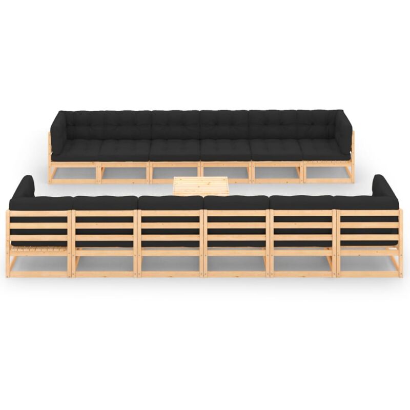 Muebles de jardín 13 pzas con cojines antracita madera de pino - Marrón - Vidaxl
Muebles de jardín 13 pzas con cojines antracita madera de pino - Marrón - Vidaxl