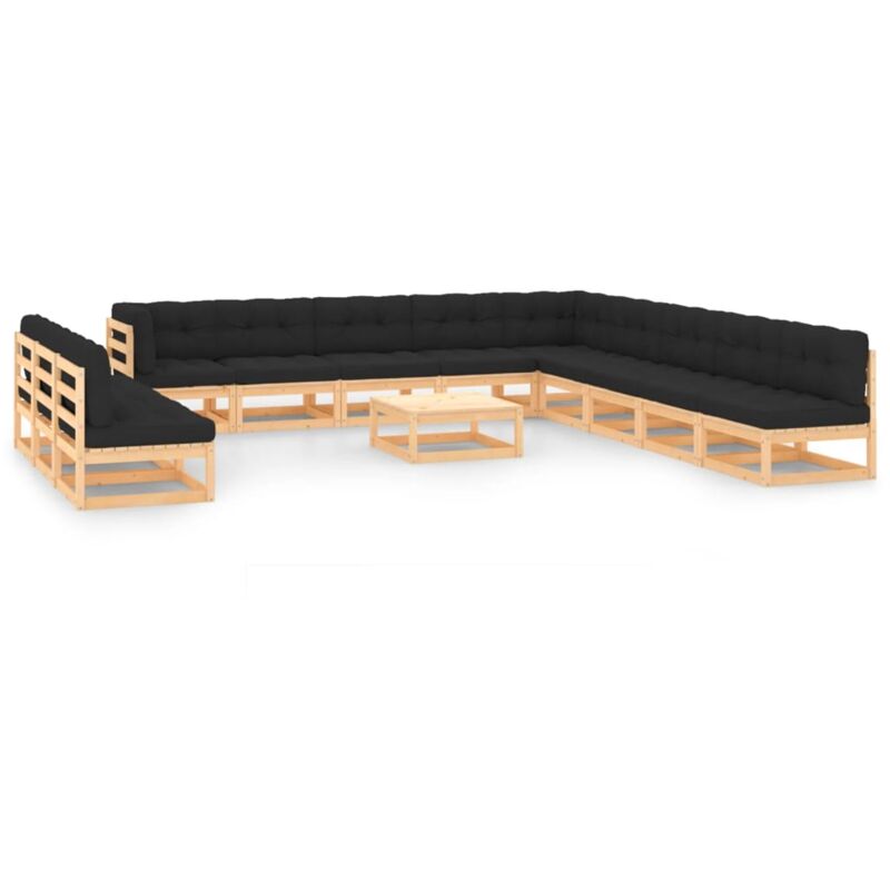 Muebles de jardín 13 pzas con cojines antracita madera de pino - Marrón - Vidaxl
Muebles de jardín 13 pzas con cojines antracita madera de pino - Marrón - Vidaxl
