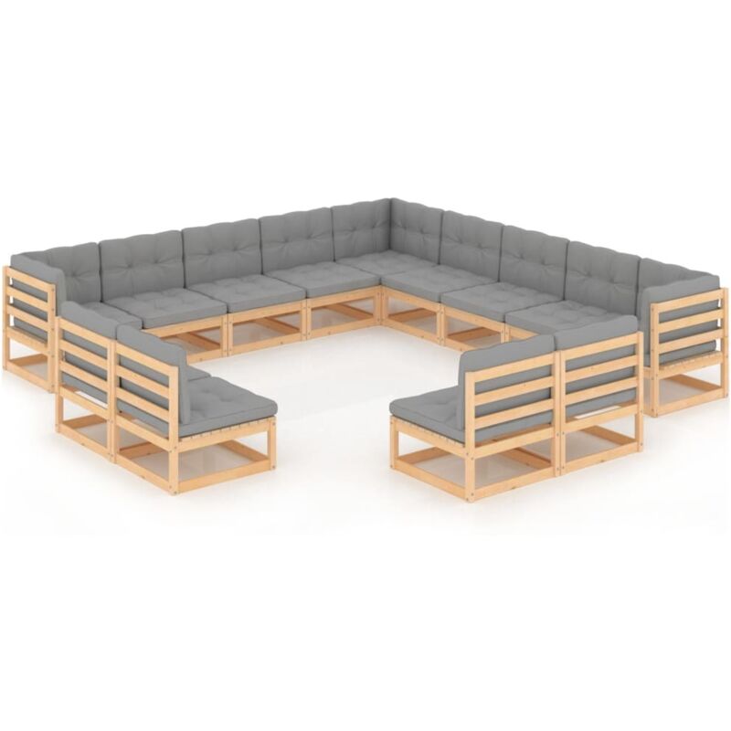 Muebles de jardín 13 pzas con cojines de madera de pino maciza - Marrón - Vidaxl
Muebles de jardín 13 pzas con cojines de madera de pino maciza - Marrón - Vidaxl