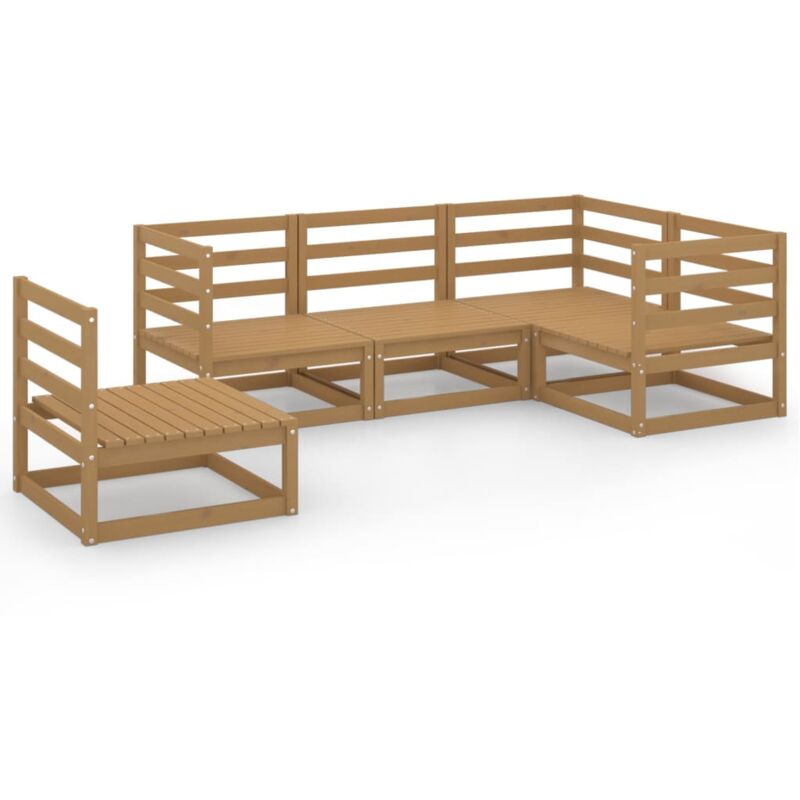 Vidaxl - Muebles de jardín 5 piezas marrón miel madera maciza de pino - Marrón
Vidaxl - Muebles de jardín 5 piezas marrón miel madera maciza de pino - Marrón