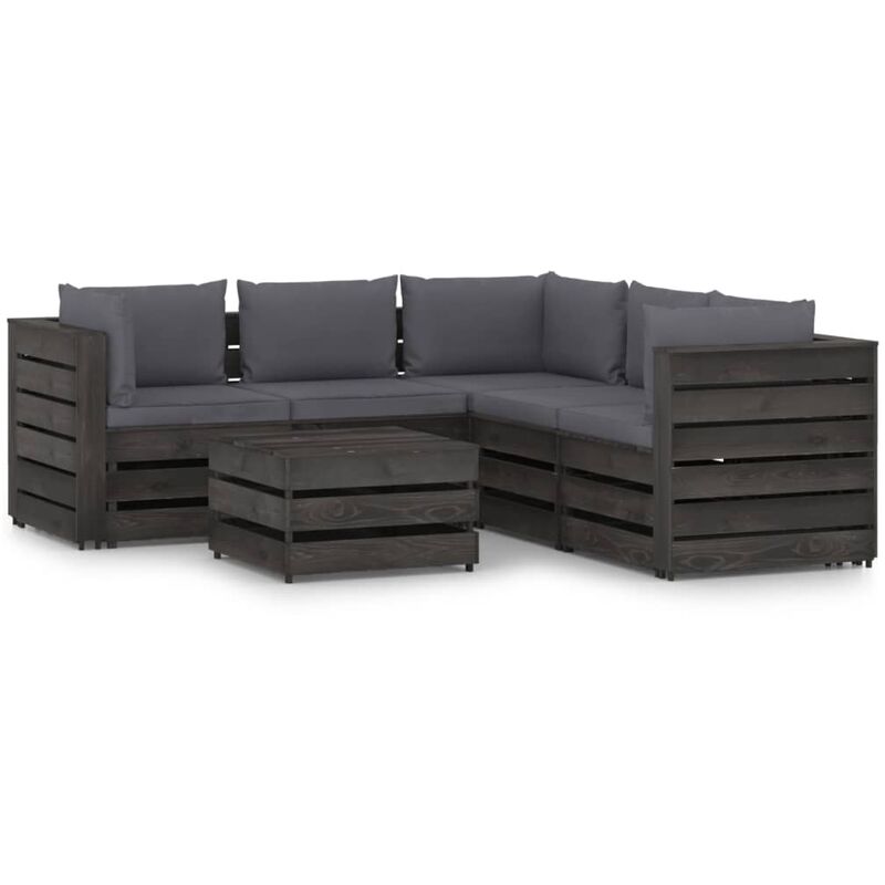 Muebles de jardín 6 piezas con cojines madera impregnada gris - Antracita - Vidaxl
Muebles de jardín 6 piezas con cojines madera impregnada gris - Antracita - Vidaxl