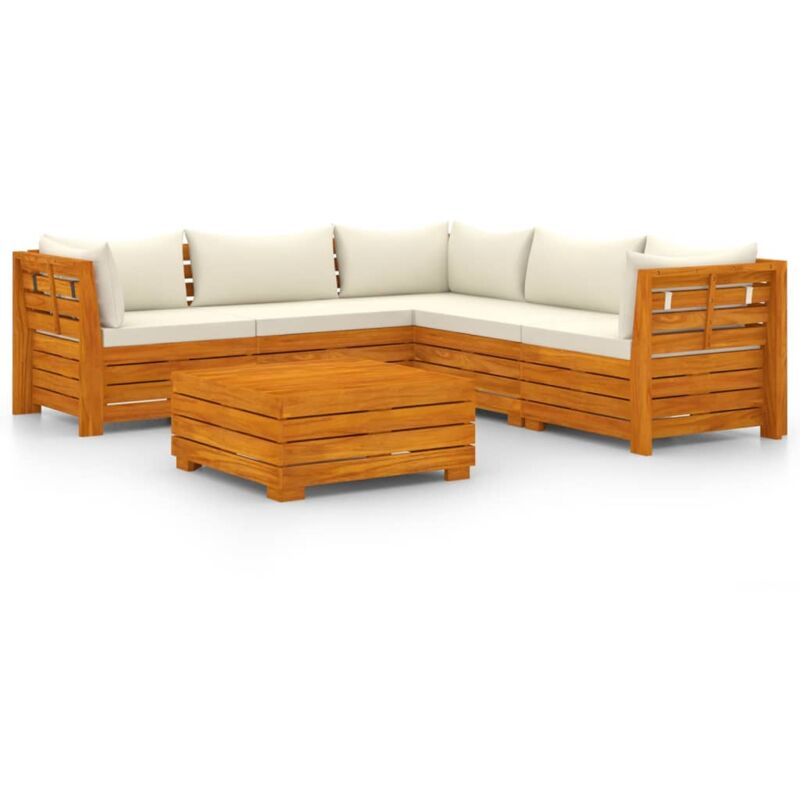 Muebles de jardín 6 piezas con cojines madera maciza de acacia - Marrón - Vidaxl
Muebles de jardín 6 piezas con cojines madera maciza de acacia - Marrón - Vidaxl