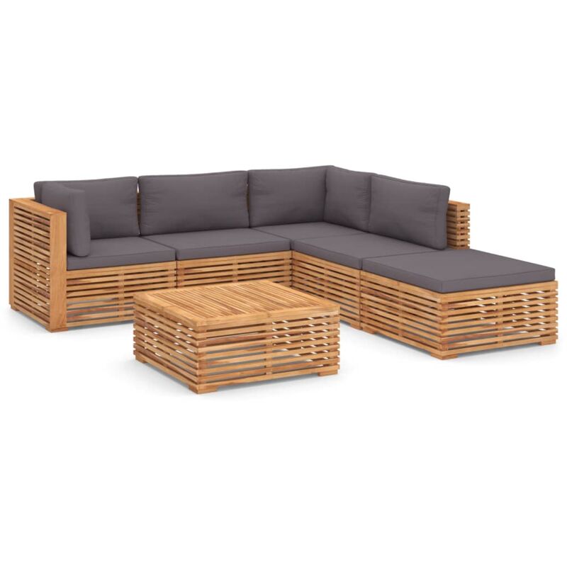 Muebles de jardín 6 pzas cojines gris oscuro madera maciza teca - Marrón - Vidaxl
Muebles de jardín 6 pzas cojines gris oscuro madera maciza teca - Marrón - Vidaxl
