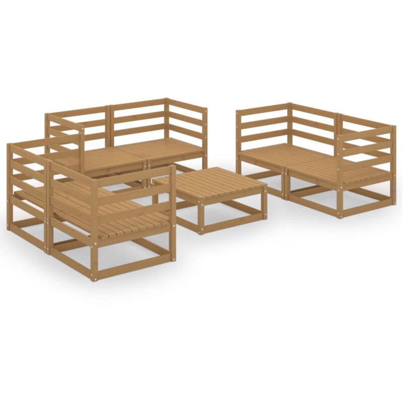 Vidaxl - Muebles de jardín 7 piezas marrón miel madera maciza de pino - Marrón
Vidaxl - Muebles de jardín 7 piezas marrón miel madera maciza de pino - Marrón